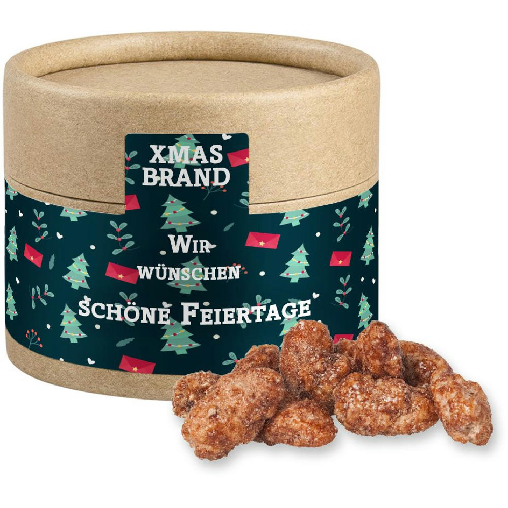 Product image Feuergebrannte Mandeln, ca. 40g, Kraftpapierdose Mini Werbeartikel