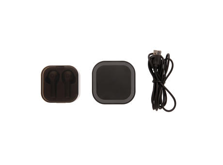 TrueWireless Ohrhörer in kabelloser Ladebox Werbeartikel