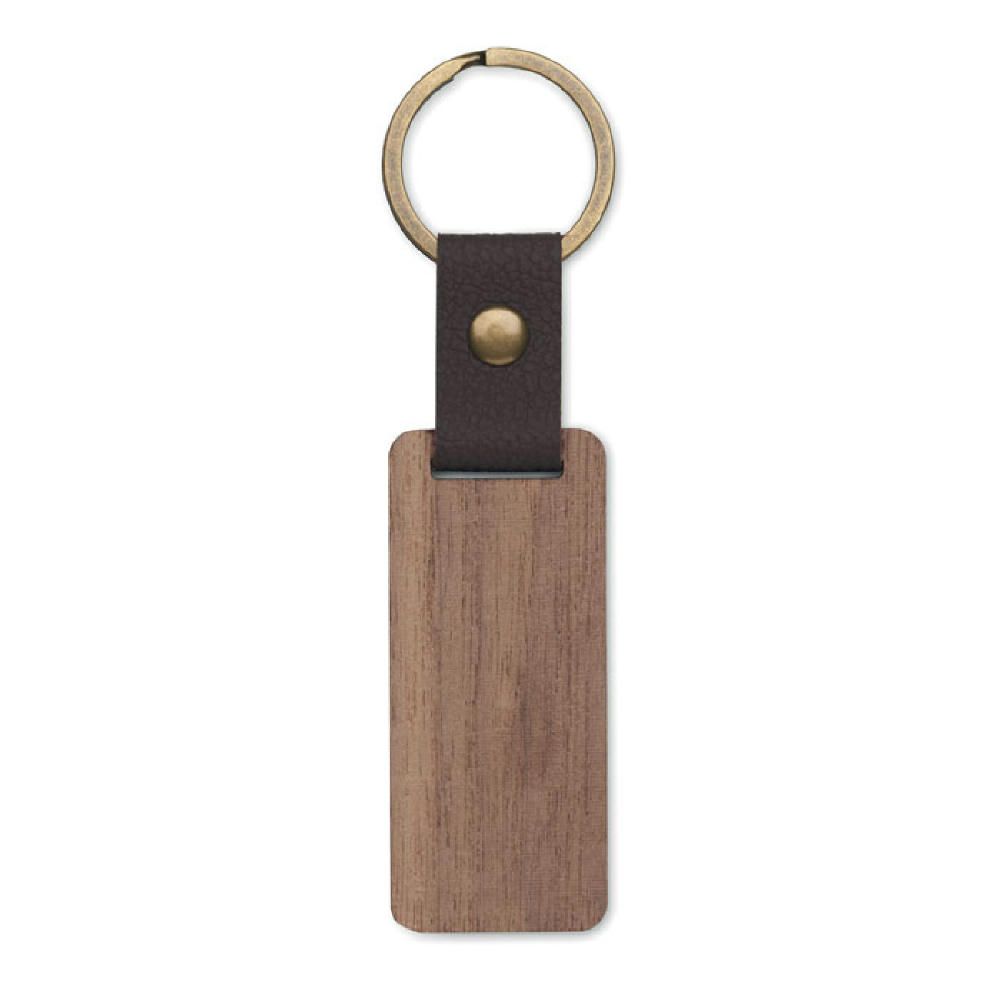 Product image Schlüsselring Walnuss und PU Werbeartikel