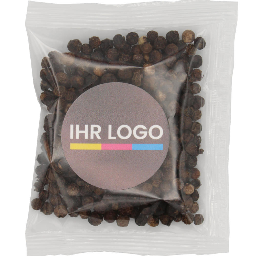 Product image Pfeffer schwarz ganz mit Aufkleber Werbeartikel