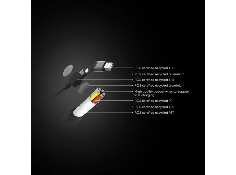 Oakland RCS rKunststoff 1,2m 6-in-1 Fast-Charging 45W Kabel Werbeartikel