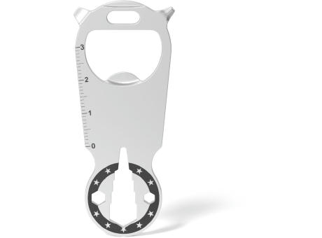RICHARTZ KEY TOOL Shop: flaches Multitool mit Sternenring von der Rückseite – Schlüsselanhänger-Multitool mit Ihrem Logo