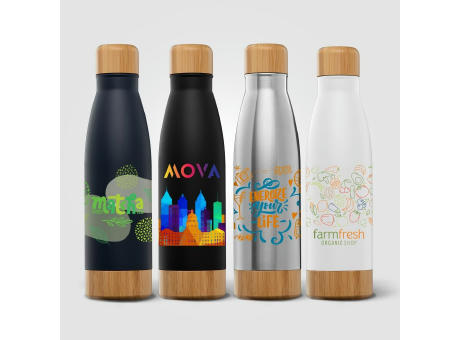 Ibiza Bamboo - 650 ml Edelstahlflasche - Doppelwandig Werbeartikel