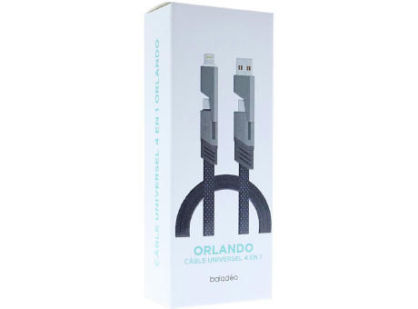 Universelles 4-in-1-Kabel 'Orlando', 1m, anthrazitgrau Werbeartikel
