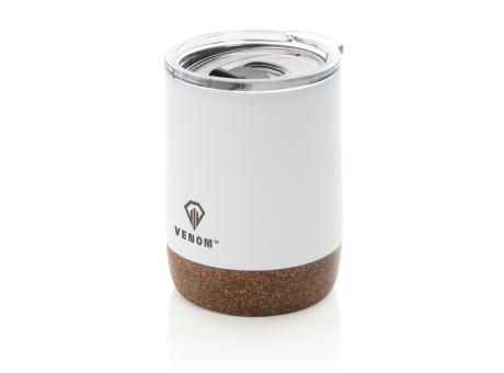 Kleine Vakuum-Kaffeetasse aus RCS rSteel & Kork bedrucken