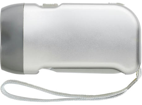 LED-Dynamotaschenlampe aus Kunststoff Tristan Werbeartikel