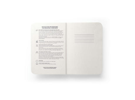 ORGANIC SEMI-RIGID. Notizbuch A5 mit semi-flexiblem Cover aus Elefantendung (80%) Werbeartikel