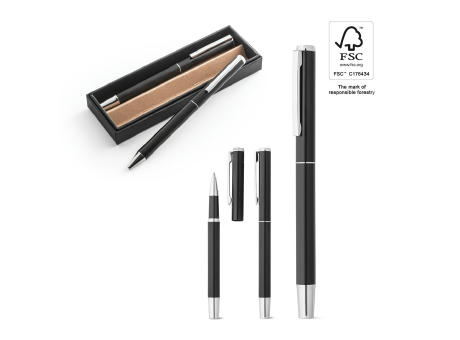 LEAH. Roll- und Kugelschreiber aus Aluminium (94% rAL) mit Clip Werbeartikel