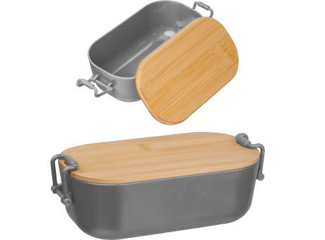 Product image Lunchbox mit Bambusdeckel und Bügelverschluss Werbeartikel