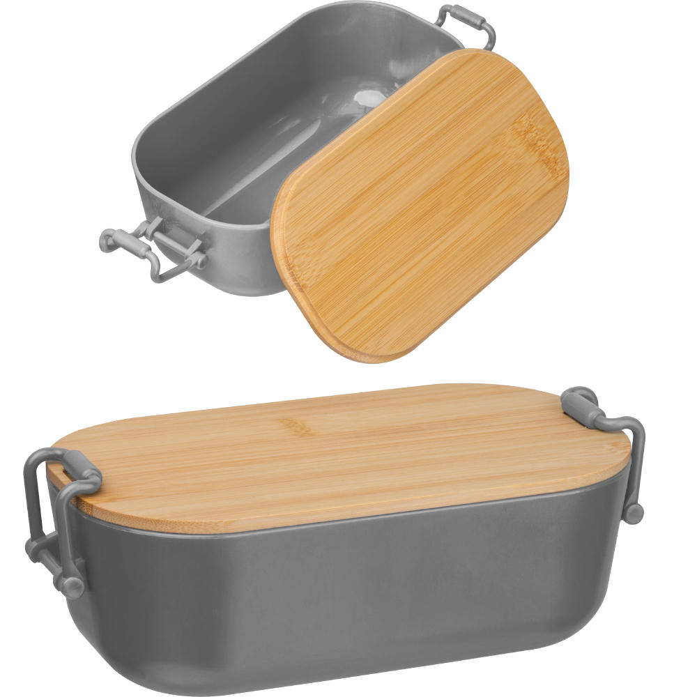 Product image Lunchbox mit Bambusdeckel und Bügelverschluss Werbeartikel