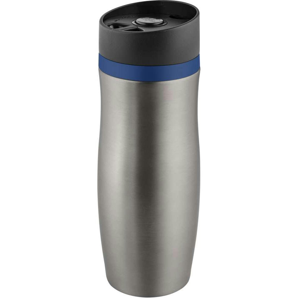 Product image Metmaxx®Thermobecher "CremaExtensaProtect“ titan/Ring blau Werbeartikel