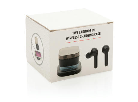 TrueWireless Ohrhörer in kabelloser Ladebox Werbeartikel