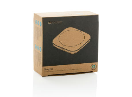 Oregon Wireless-Charger aus RCS recyc. Kunststoff & Kork Werbeartikel