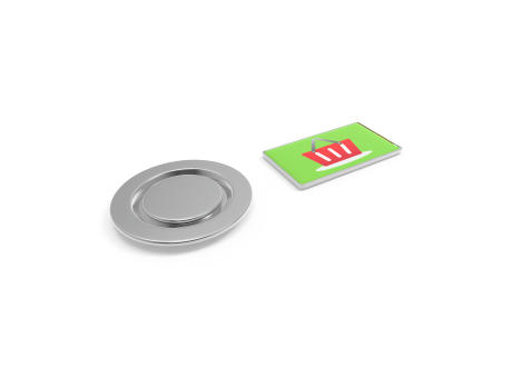 Pin Metal with magnet, Rectangular, 19 x 11 mm Werbeartikel