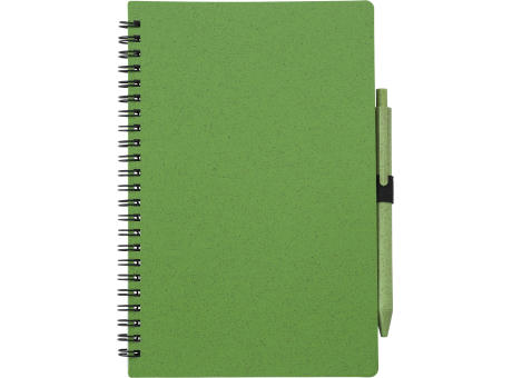 Notizbuch und Kugelschreiber aus Weizenstroh Massimo Werbeartikel