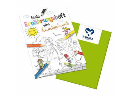 Malbuch / Mal-Set A6 - Ernährung - Malbuch neutral Werbeartikel