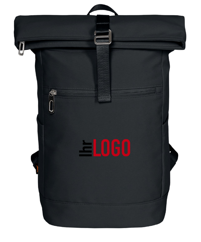 Halfar Rucksack STAR S in Schwarz als Werbeartikel – moderner Rucksack mit Logo bedrucken für Business und Alltag