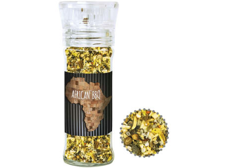 Product image Gewürzmischung African BBQ, ca. 45g, transparente Gewürzmühle Werbeartikel