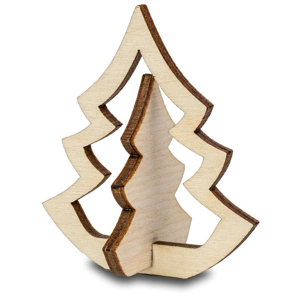 Holzfiguren-Karte - Tannenbaum  Werbeartikel