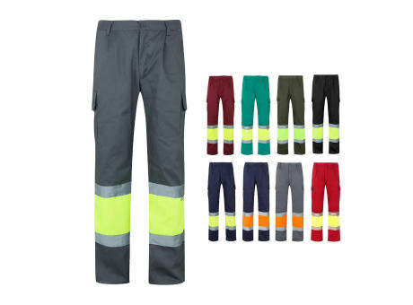 VL ATHENA. Zweifarbige Hose aus Twill (210 g/m²), gefüttert, mit mehreren Taschen, aus Baumwolle (20%) und Polyester (80%) Werbeartikel