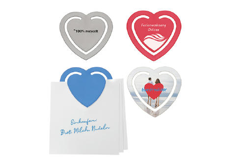 Zettelklammer Recycling "Herz" bedrucken