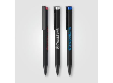 Volos Kugelschreiber mit farbiger Spiegelglanzgravur aus recyceltem Aluminium  bedrucken