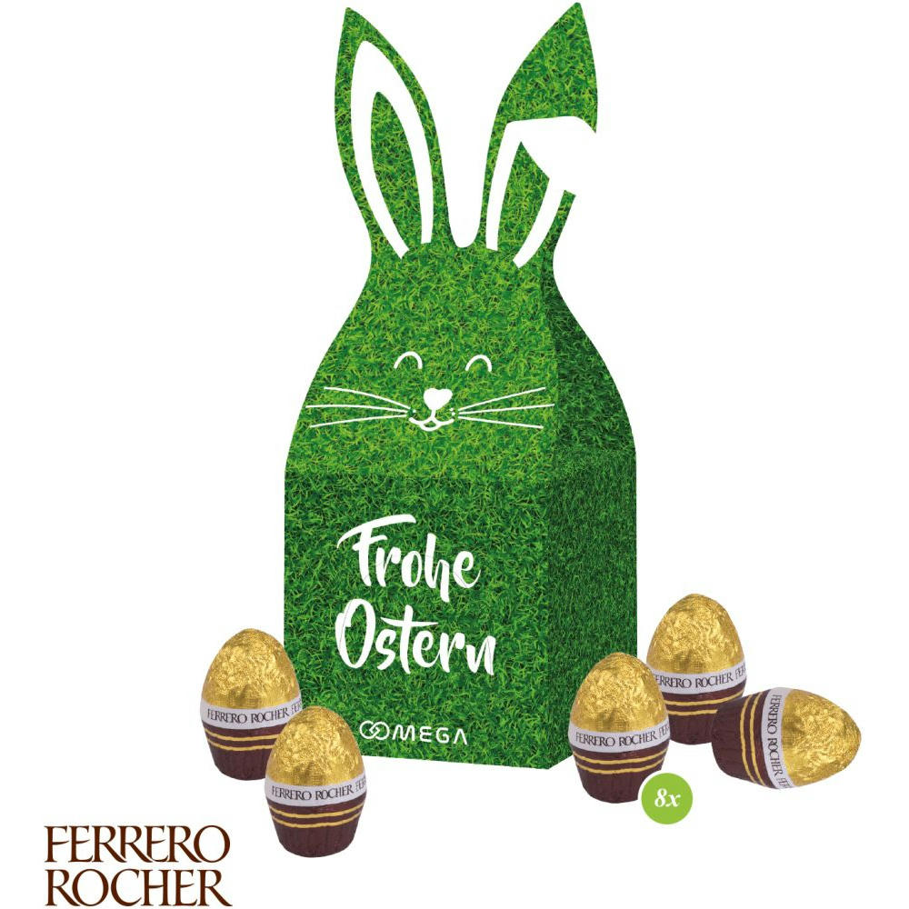 3D PRÄSENT HÄSCHEN MIT FERRERO SCHOKOLADE Werbeartikel