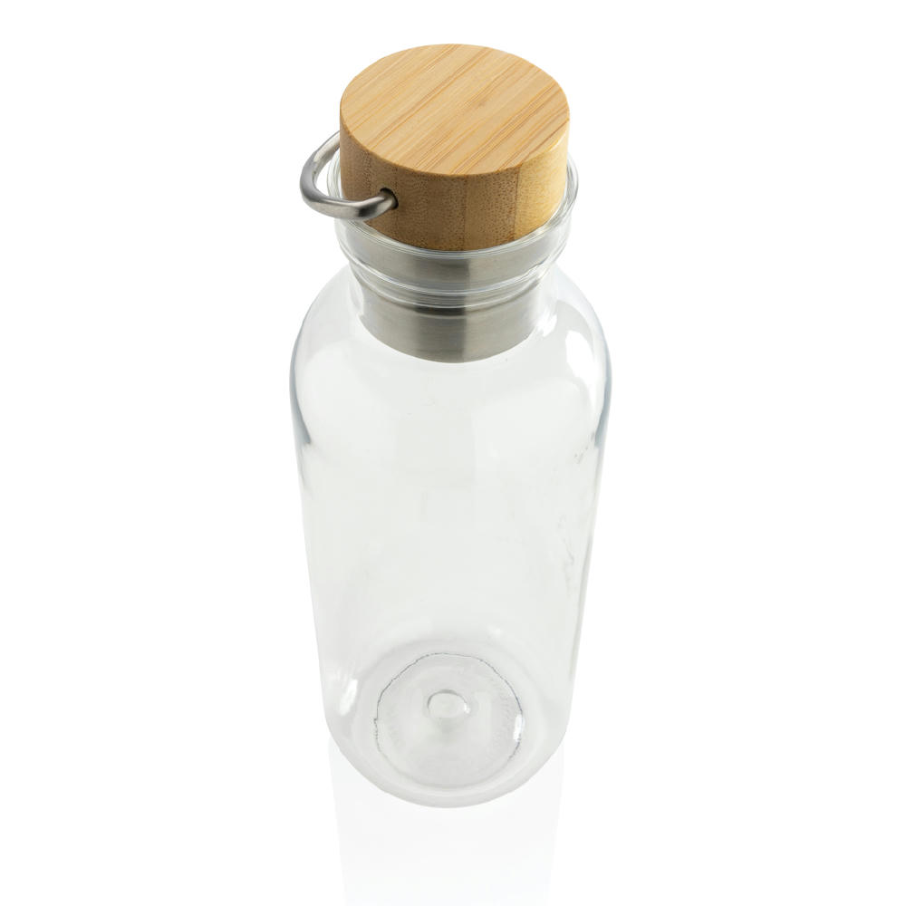 RCS rPET Flasche with Bambusdeckel und Griff Werbeartikel