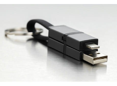 Terra 4-in-1 Schnellladekabel für den Schlüsselbund aus rAlu bedrucken