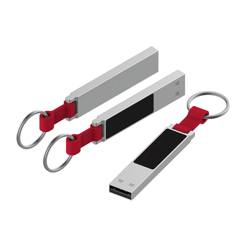 USB-Stick LED 12 USB 2.0 COB   1 GB Silber/Schwarz Werbeartikel