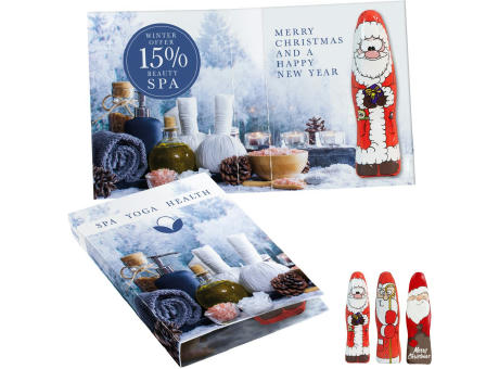 Süßes Briefchen mit Mini Schoki-Weihnachtsmännchen "Standard" Werbeartikel
