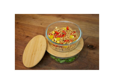 Glasbox "Balance", rund 17x7 cm Werbeartikel