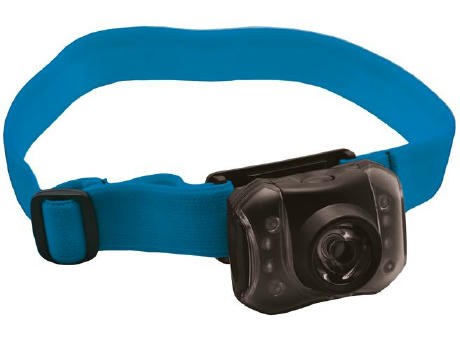 Elastisches Band für Stirnlampe 'Orkanger', blau Werbeartikel