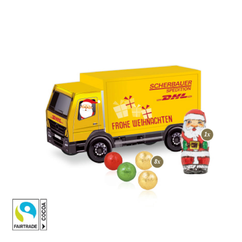 Product image 3D Präsent "LKW" mit Fairtrade® Schokolade Werbeartikel
