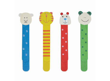 Product image FUNNY ANIMALS - Holz-Lesezeichen, 4-fach sortiert, Preis pro Stück Werbeartikel