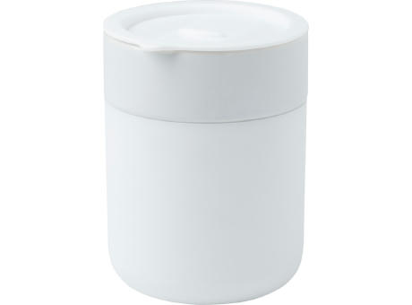 Java 330 ml Keramikbecher mit Silikonhülle und Kunststoffdeckel bedrucken