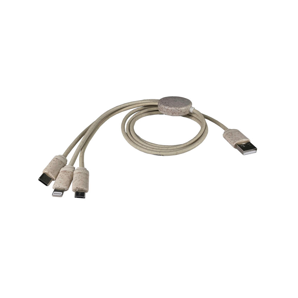 Product image 3in1 eco Ladekabel Weizenstroh Werbeartikel