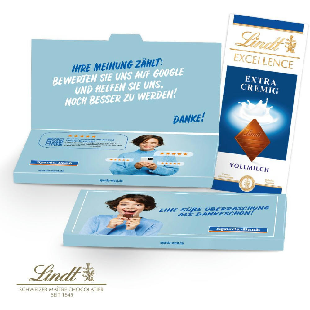 Product image GRUßKARTE MIT SCHOKOLADENTAFEL VON LINDT EXCELLENCE Werbeartikel