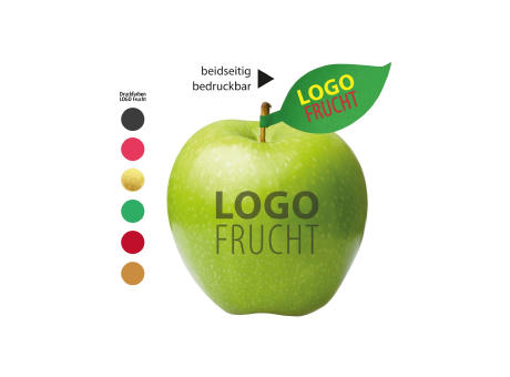 Product image LogoFrucht Apfel grün mit Apfelblatt 4c Werbeartikel