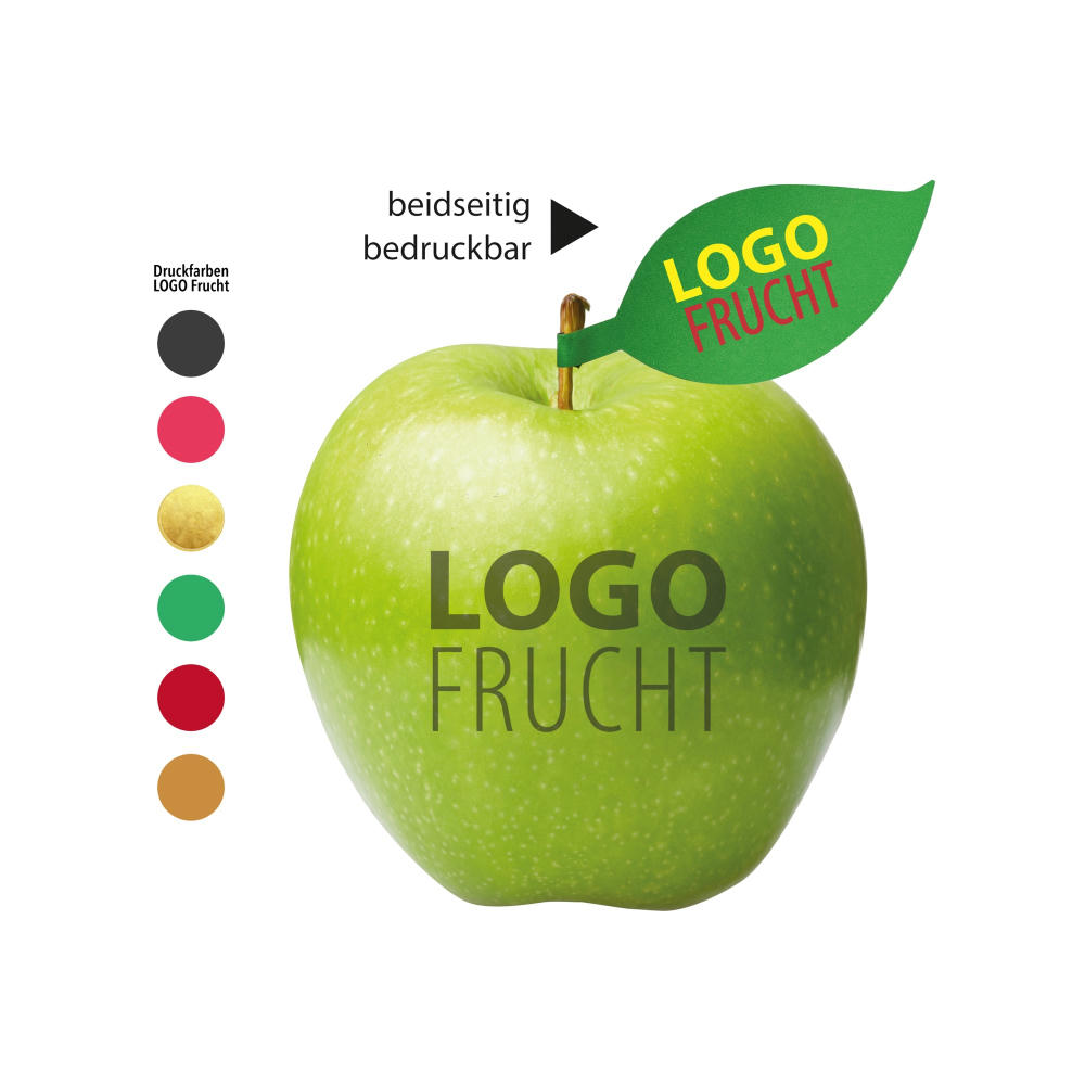 Product image LogoFrucht Apfel grün mit Apfelblatt 4c Werbeartikel