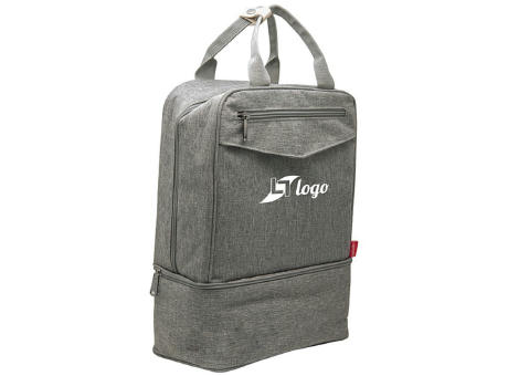 Isothermer Rucksack 'Yari', aus RPET, grau meliert Werbeartikel