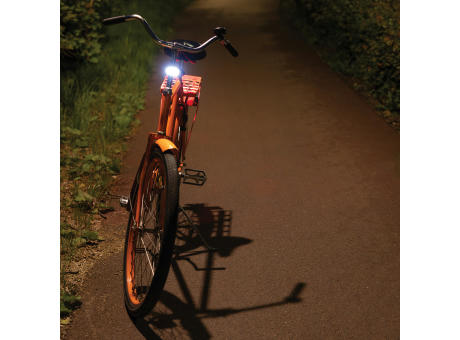 Lumino USB Fahrradlicht-Set aus RCS recyceltem Kunststoff Werbeartikel