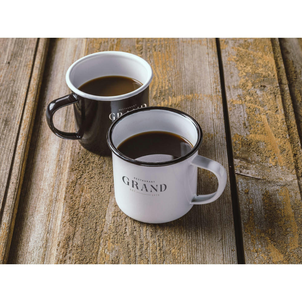 Retro Emaille Tasse 350 ml Werbeartikel