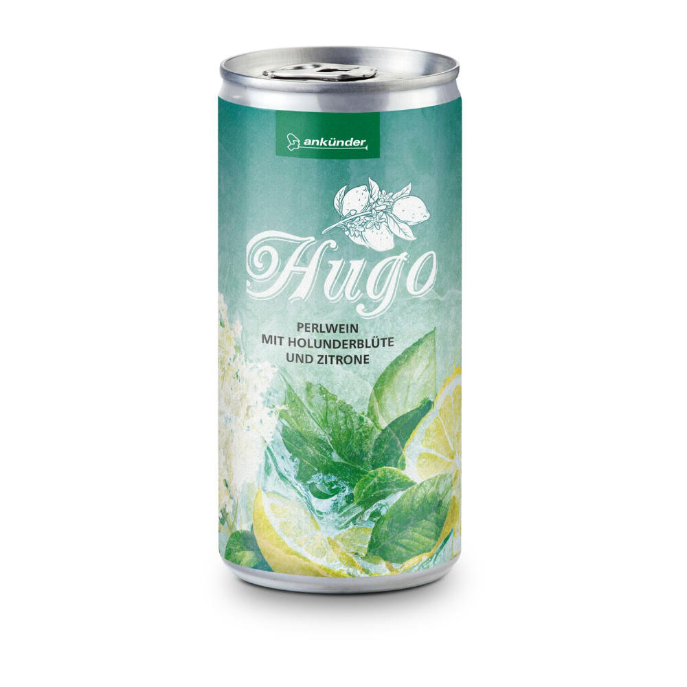 Hugo, alkoholischer Cocktail - Folien-Etikett, 200 ml Werbeartikel