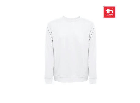 THC COLOMBO WH. Sweatshirt (unisex) aus italienischem Frottee ohne Krempel. Weiße Farbe bedrucken