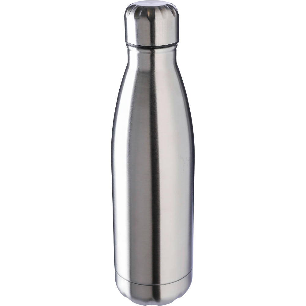 Recyceltem doppelwandige Trinkflasche aus Edelstahl Lombok Werbeartikel