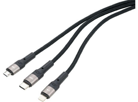 TROIKA Schnellladekabel TROIKA DREIZACK PRO Werbeartikel