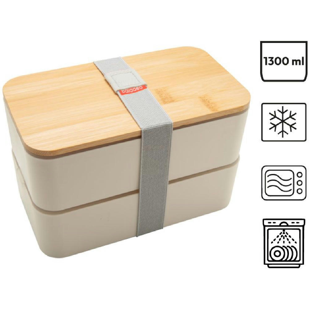 Product image Bento 'Nagano', weiss, mit Bambusdeckel Werbeartikel