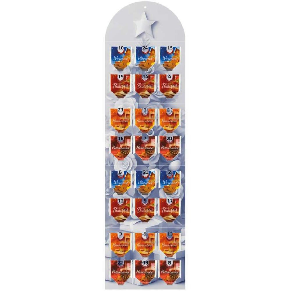 Product image Tee Adventskalender, 24 Stück, 58g, Wand-Adventskalender Werbeartikel