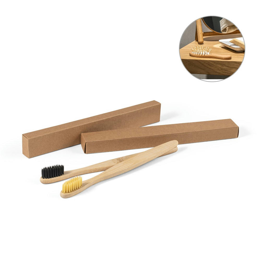 Product image DELANY. Zahnbürste mit Bambuskörper und Nylon-Borstel Werbeartikel